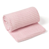 Clair de Lune Cot Bed/ Cot Extra Soft Cotton Cellular Blanket (Pink)
